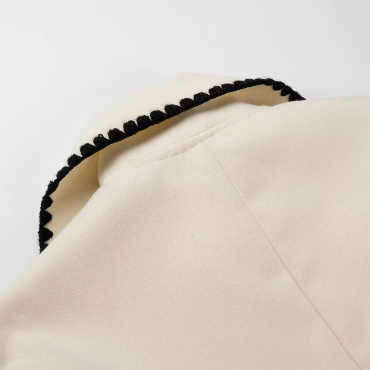Contrast Whipstitch Belted Longline Wrap Coat - White - 6