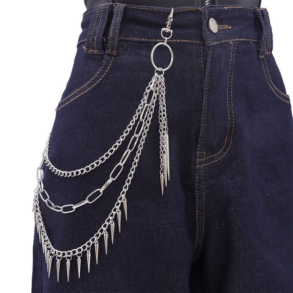 Layered Spike Charm Jean Waist Chain - Color_04