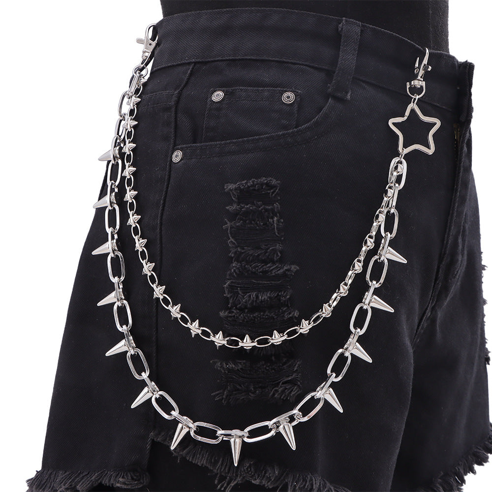 Layered Spike Charm Jean Waist Chain - Color_05