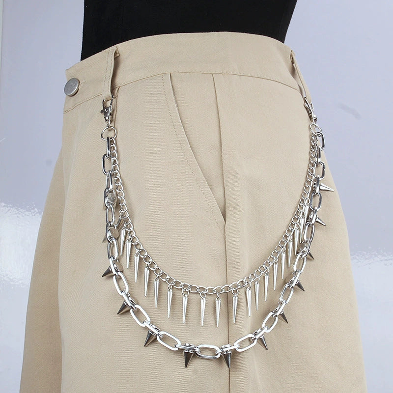 Layered Spike Charm Jean Waist Chain - Color_06