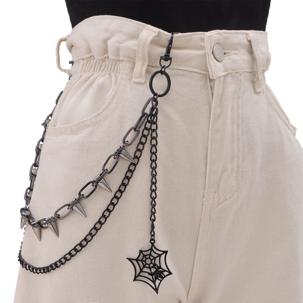 Layered Spike Charm Jean Waist Chain - Color_07