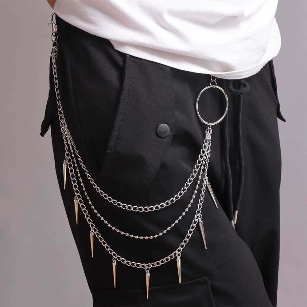 Layered Spike Charm Jean Waist Chain - Color_10