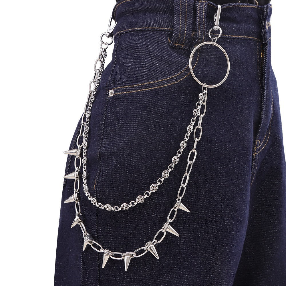 Layered Spike Charm Jean Waist Chain - Color_12