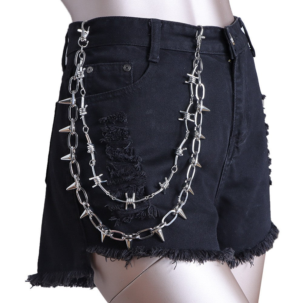 Layered Spike Charm Jean Waist Chain - Color_13