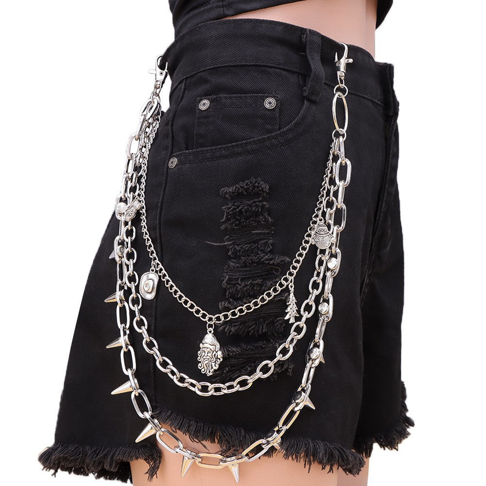 Layered Spike Charm Jean Waist Chain - Color_15