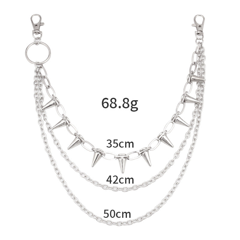 Layered Spike Charm Jean Waist Chain