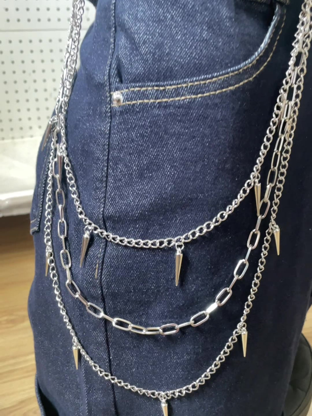 Layered Spike Charm Jean Waist Chain - view 4
