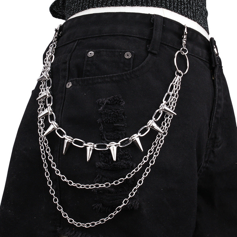 Layered Spike Charm Jean Waist Chain - view 5
