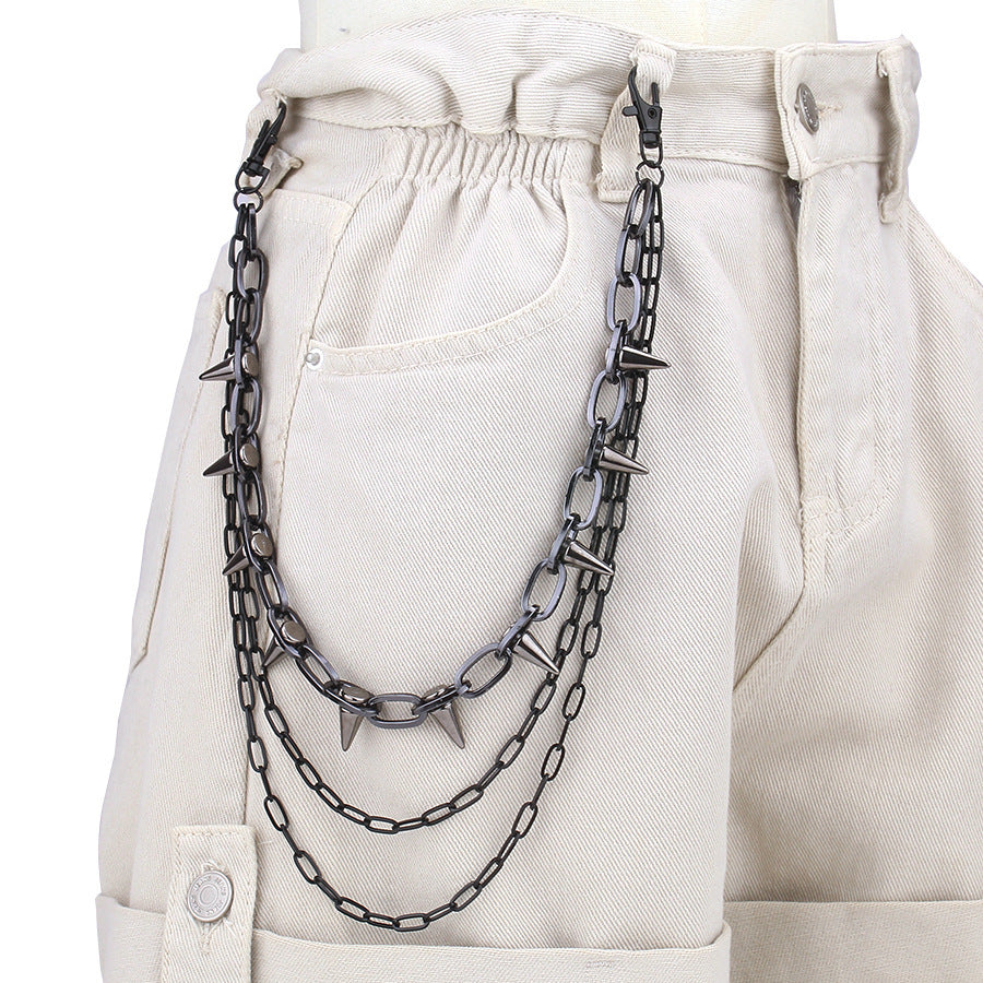 Layered Spike Charm Jean Waist Chain - view 6