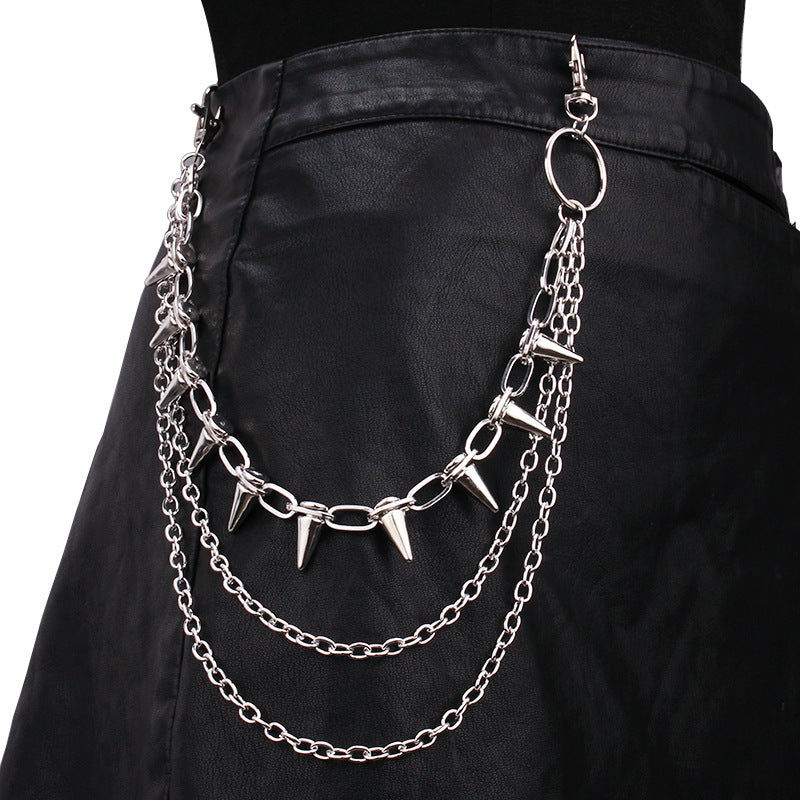 Layered Spike Charm Jean Waist Chain - view 7