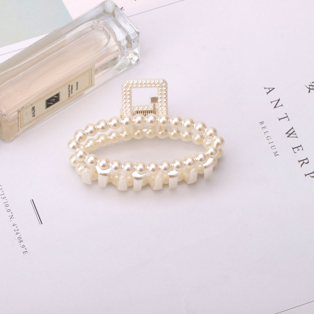 Pearl Beaded Mini Hair Claw Clip - NO03