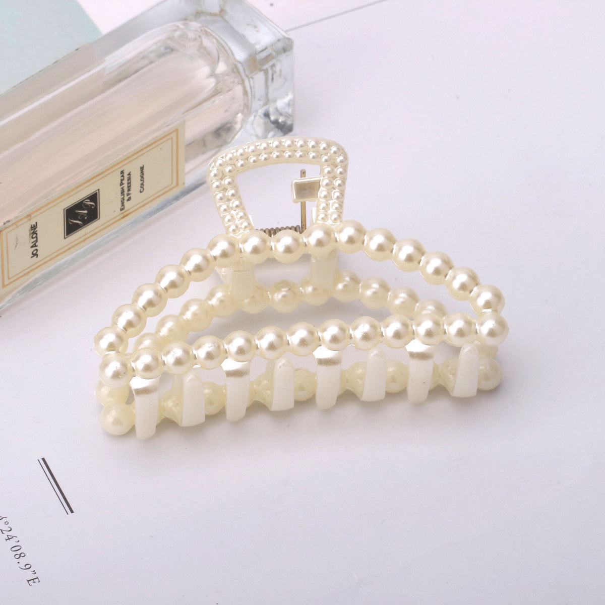 Pearl Beaded Mini Hair Claw Clip - NO04