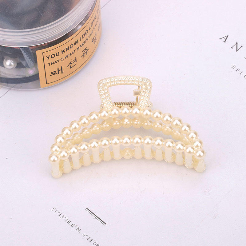 Pearl Beaded Mini Hair Claw Clip - NO07