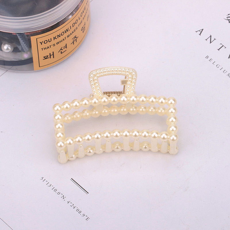 Pearl Beaded Mini Hair Claw Clip - NO08