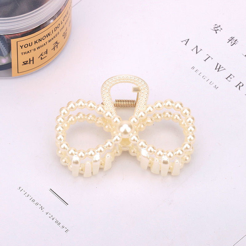 Pearl Beaded Mini Hair Claw Clip - NO09