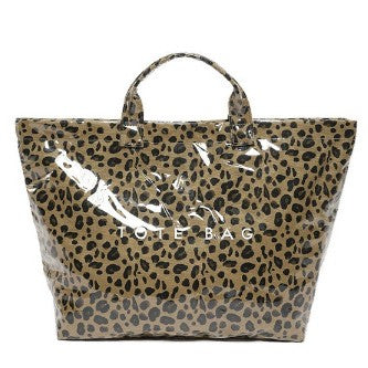 Waterproof Jelly Beach Tote in Tropical & Leopard - Leopard
