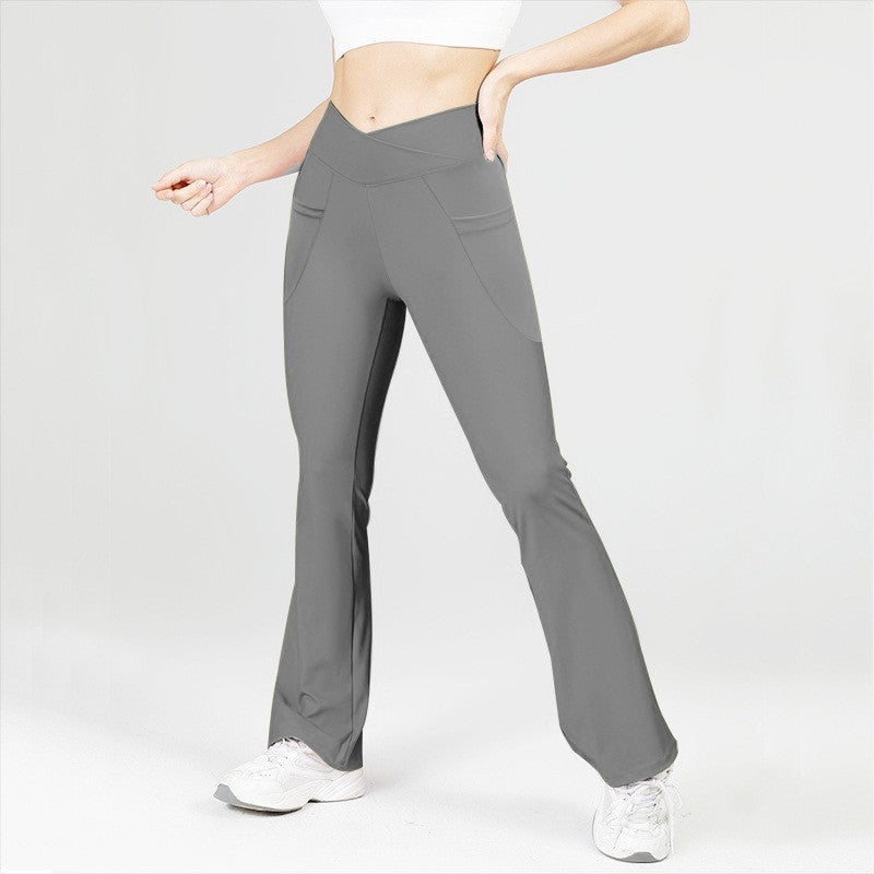 Crossover High Waist Flare Leg Workout Leggings
