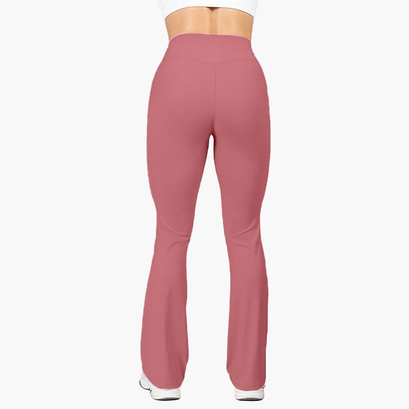 Crossover High Waist Flare Leg Workout Leggings