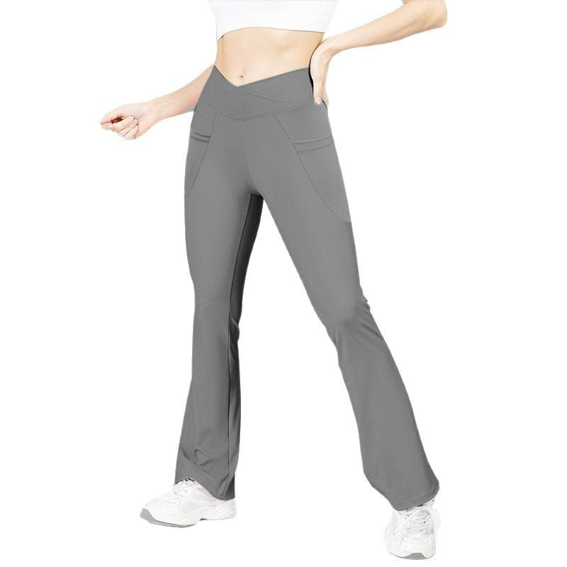 Crossover High Waist Flare Leg Workout Leggings