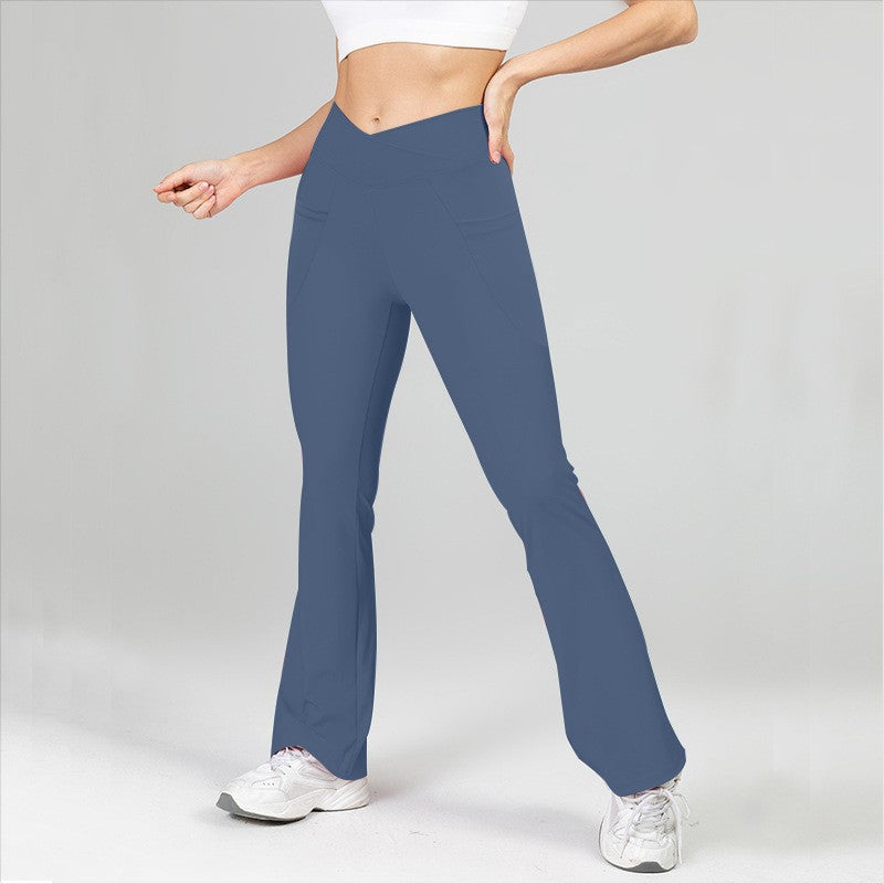 Crossover High Waist Flare Leg Workout Leggings