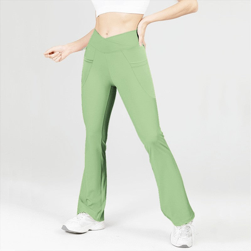 Crossover High Waist Flare Leg Workout Leggings