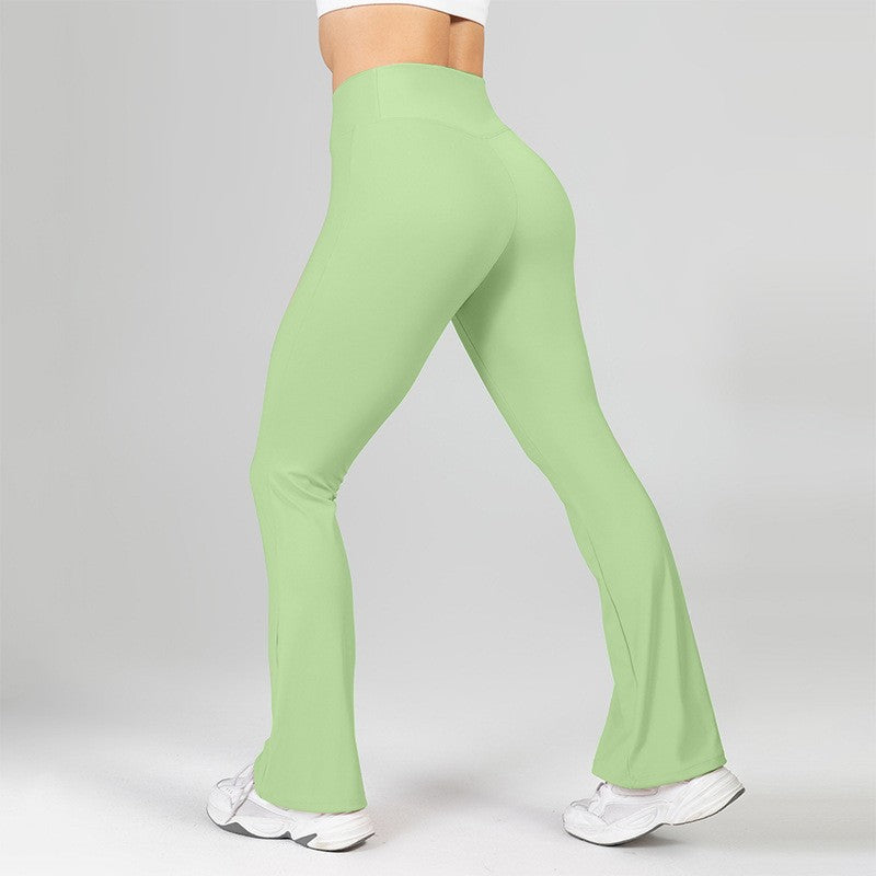Crossover High Waist Flare Leg Workout Leggings