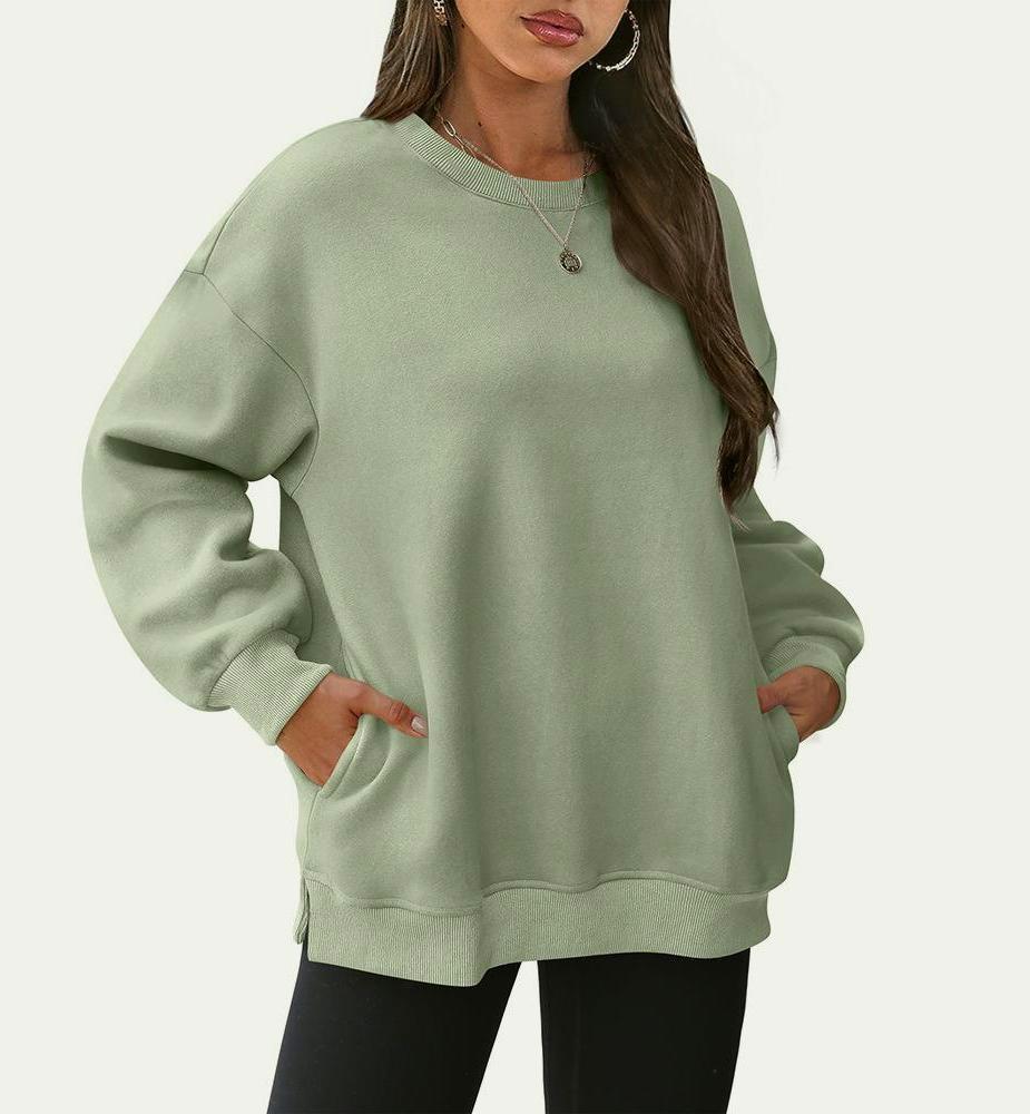 Oversized Crewneck Sweatshirt With Pockets