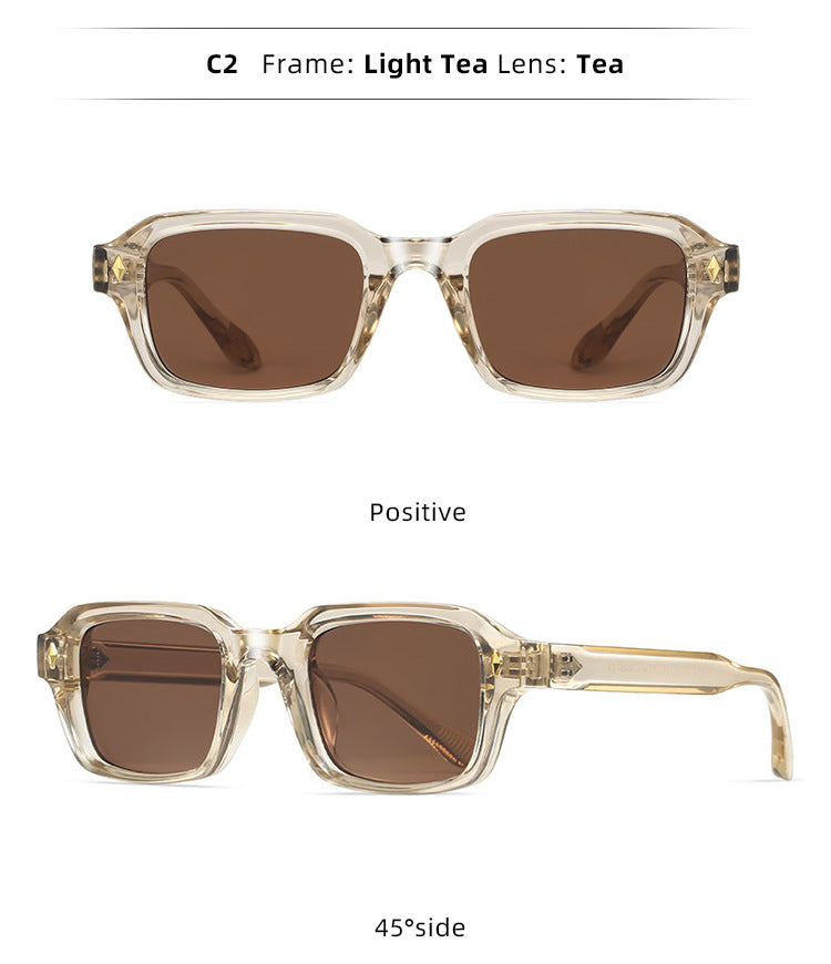Rivet-Detail Square Frame Fashion Sunglasses - view 3