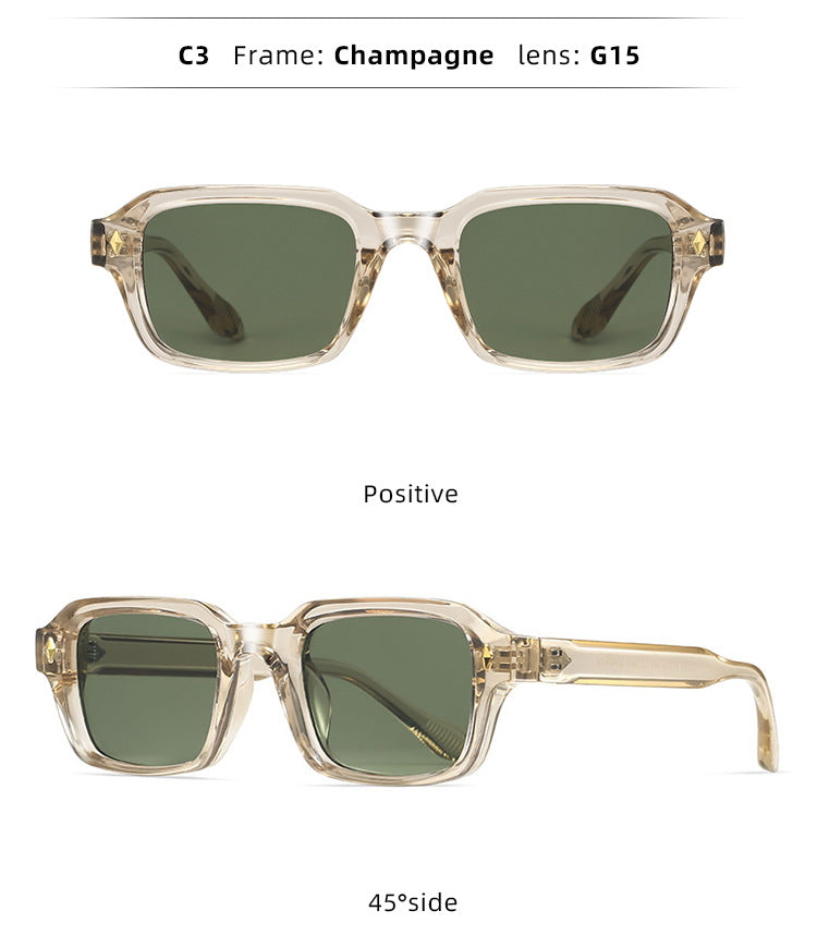 Rivet-Detail Square Frame Fashion Sunglasses - view 5