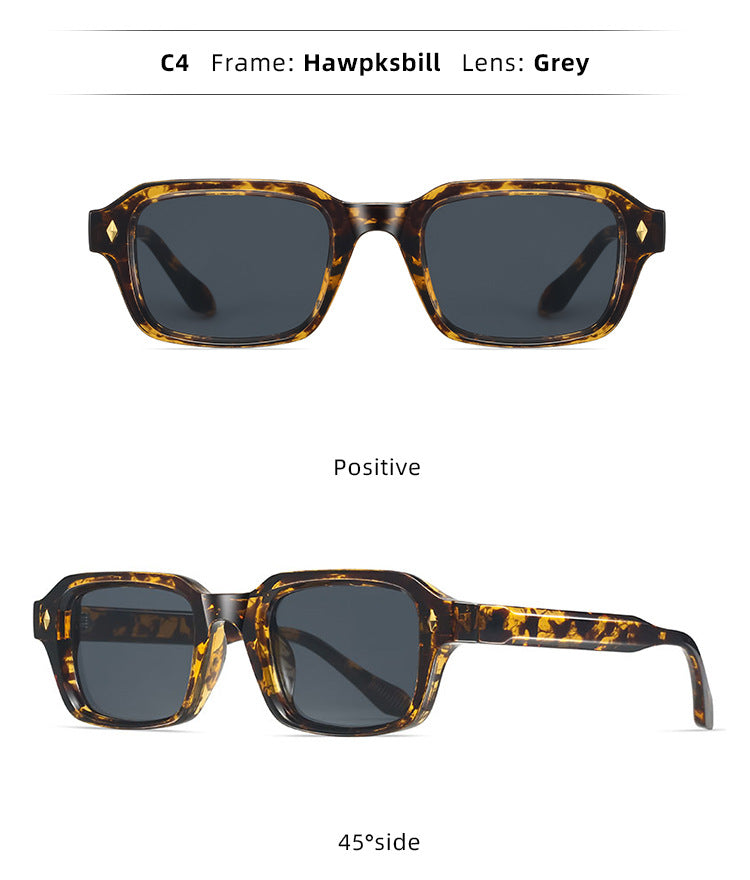 Rivet-Detail Square Frame Fashion Sunglasses - view 7