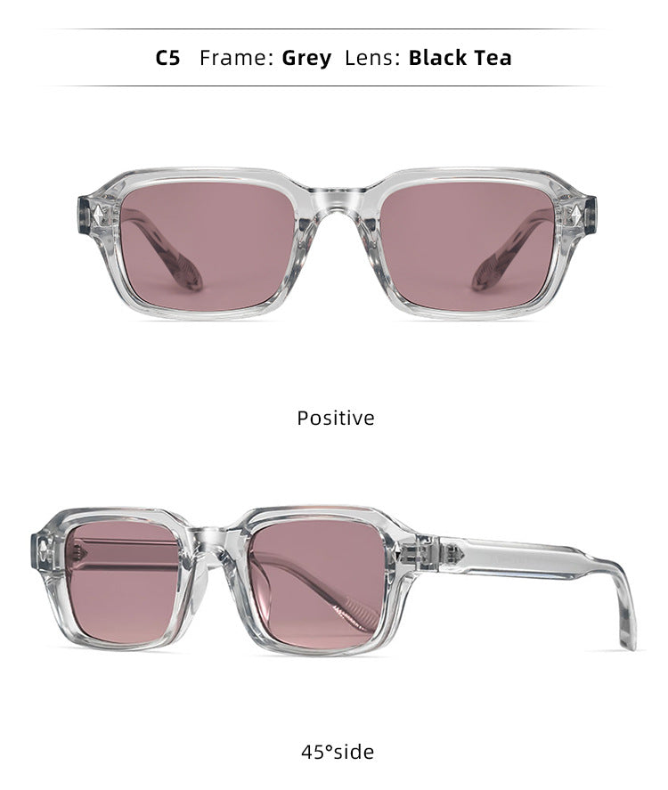 Rivet-Detail Square Frame Fashion Sunglasses - view 8