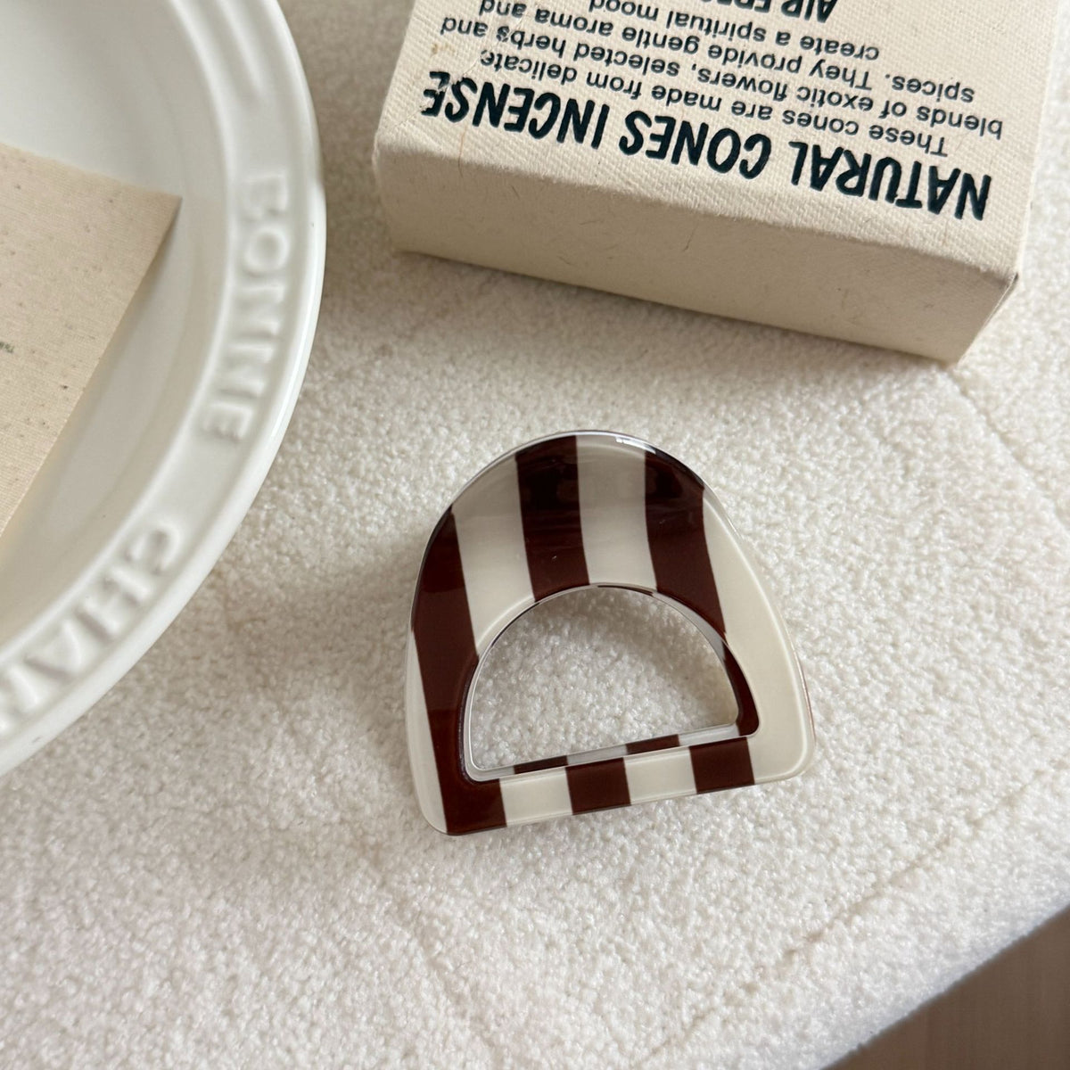 Mixed Print Mini Arch Hair Claw Clip - Brown