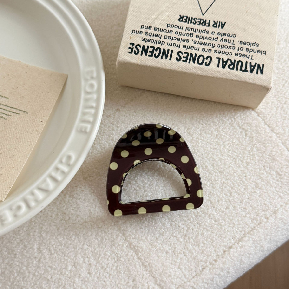 Mixed Print Mini Arch Hair Claw Clip - Coffee