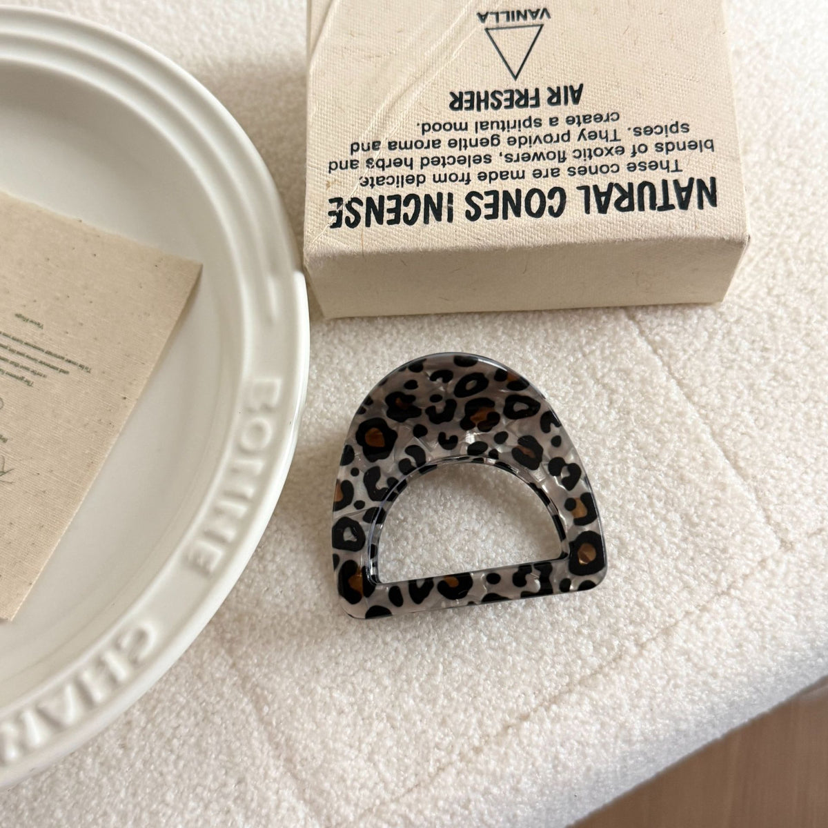 Mixed Print Mini Arch Hair Claw Clip - Leopard