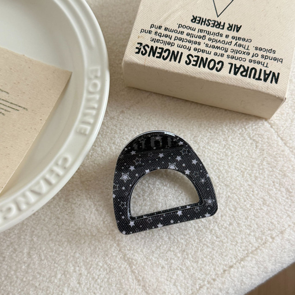 Mixed Print Mini Arch Hair Claw Clip - Star