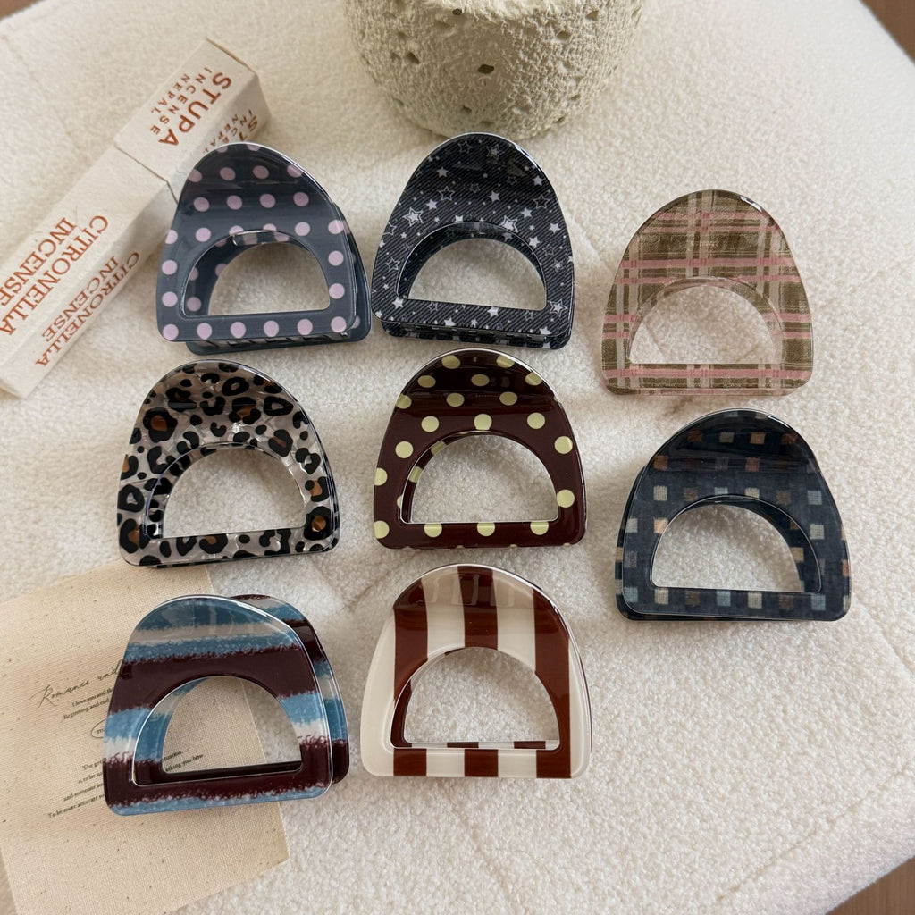 Mixed Print Mini Arch Hair Claw Clip