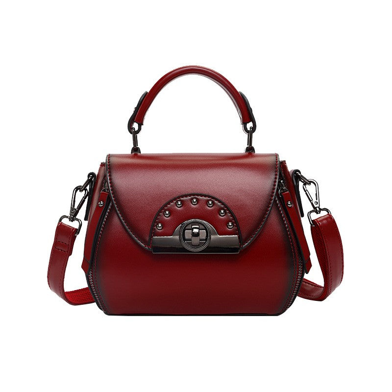 Vintage Studded Leather Top Handle Bag