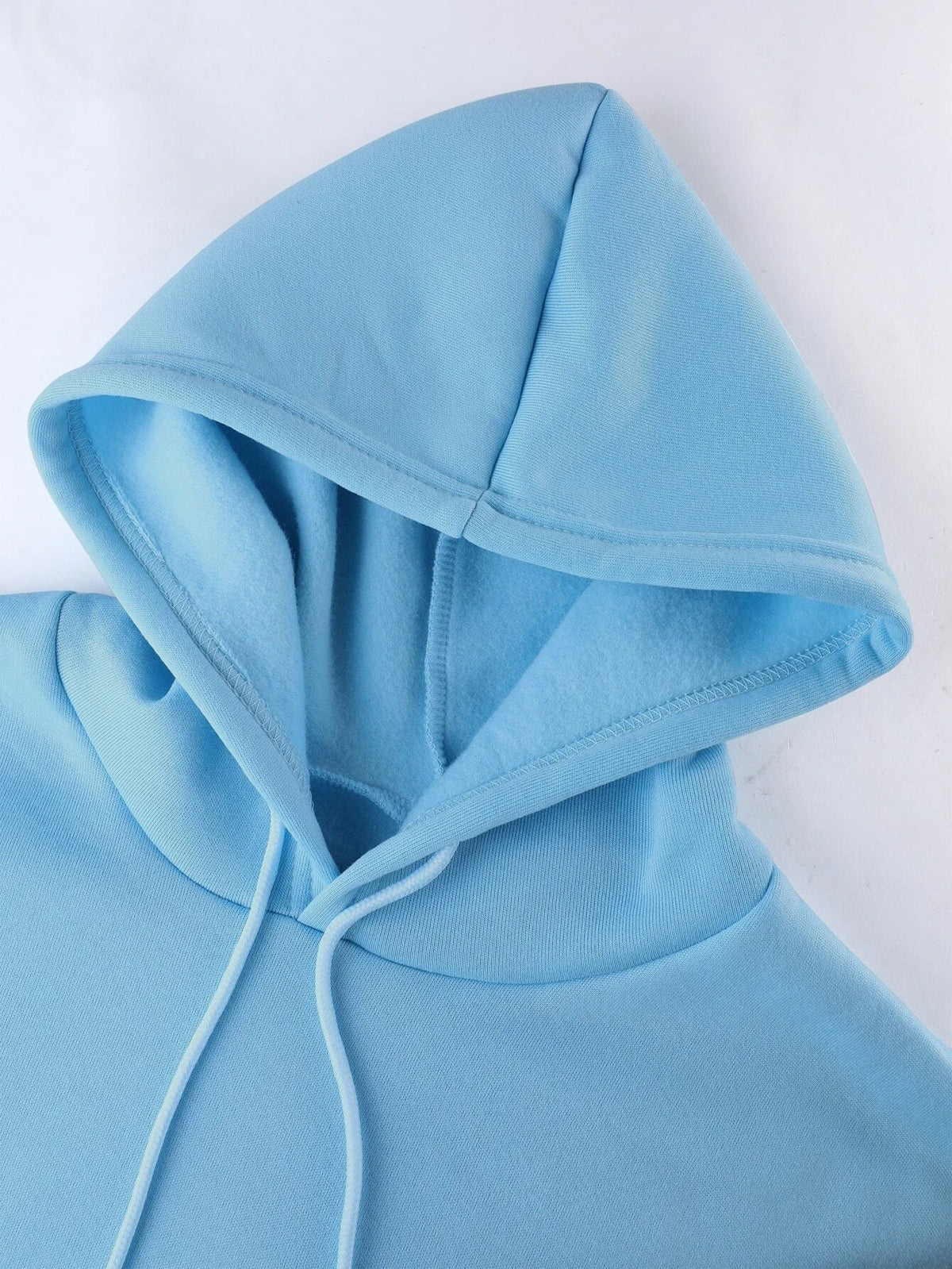 Watercolor Pumpkin Print Fleece Hoodie - Sky Blue - 1