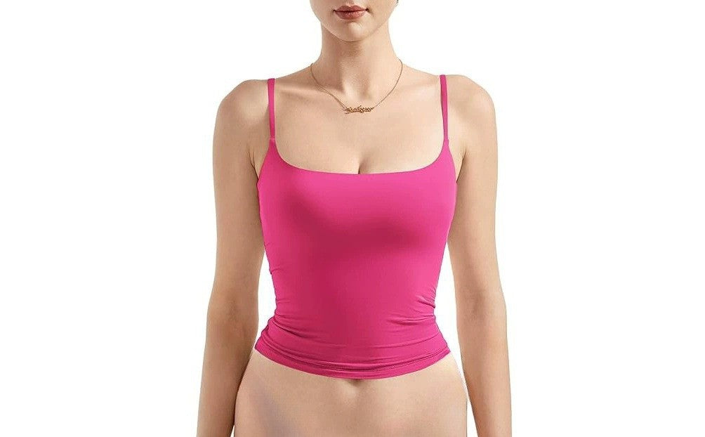 Smooth Stretch Spaghetti Strap Fitted Cami - Rose