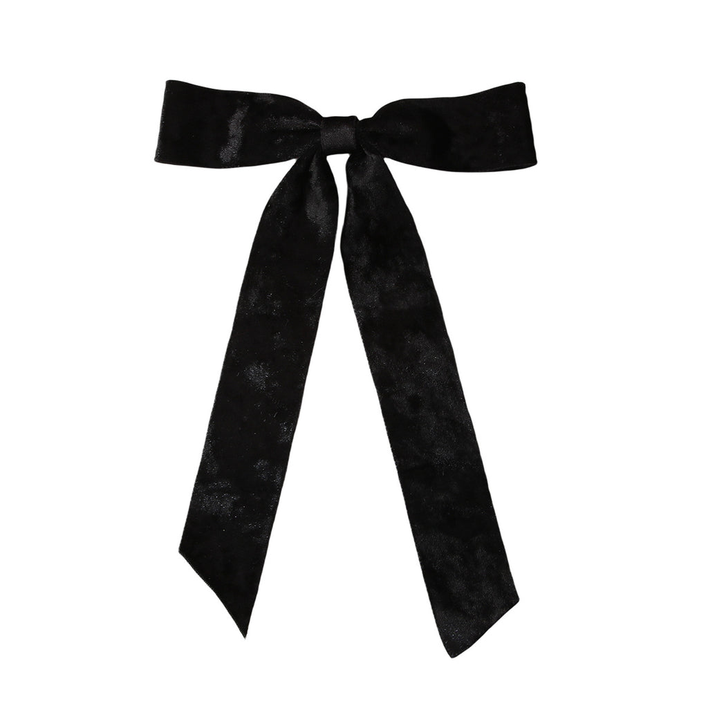 Crushed Velvet Streamer Bow Hair Clip - Color_1