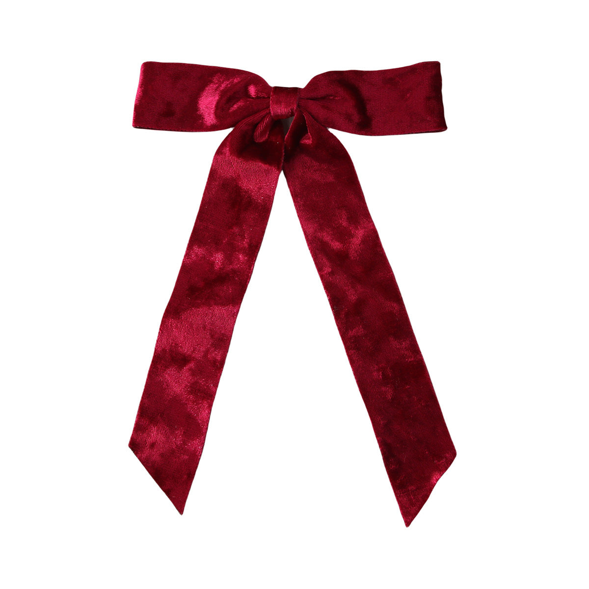 Crushed Velvet Streamer Bow Hair Clip - Color_2