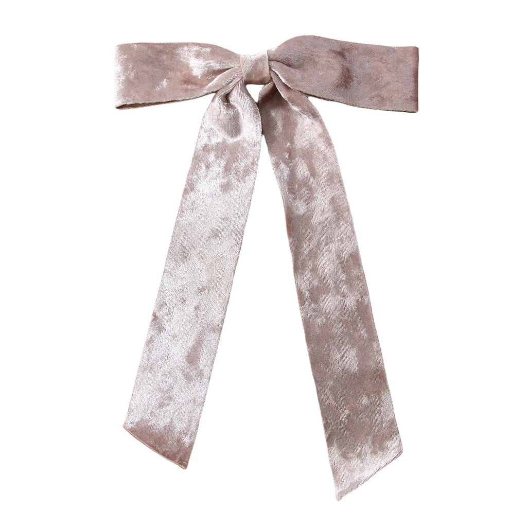 Crushed Velvet Streamer Bow Hair Clip - Color_3