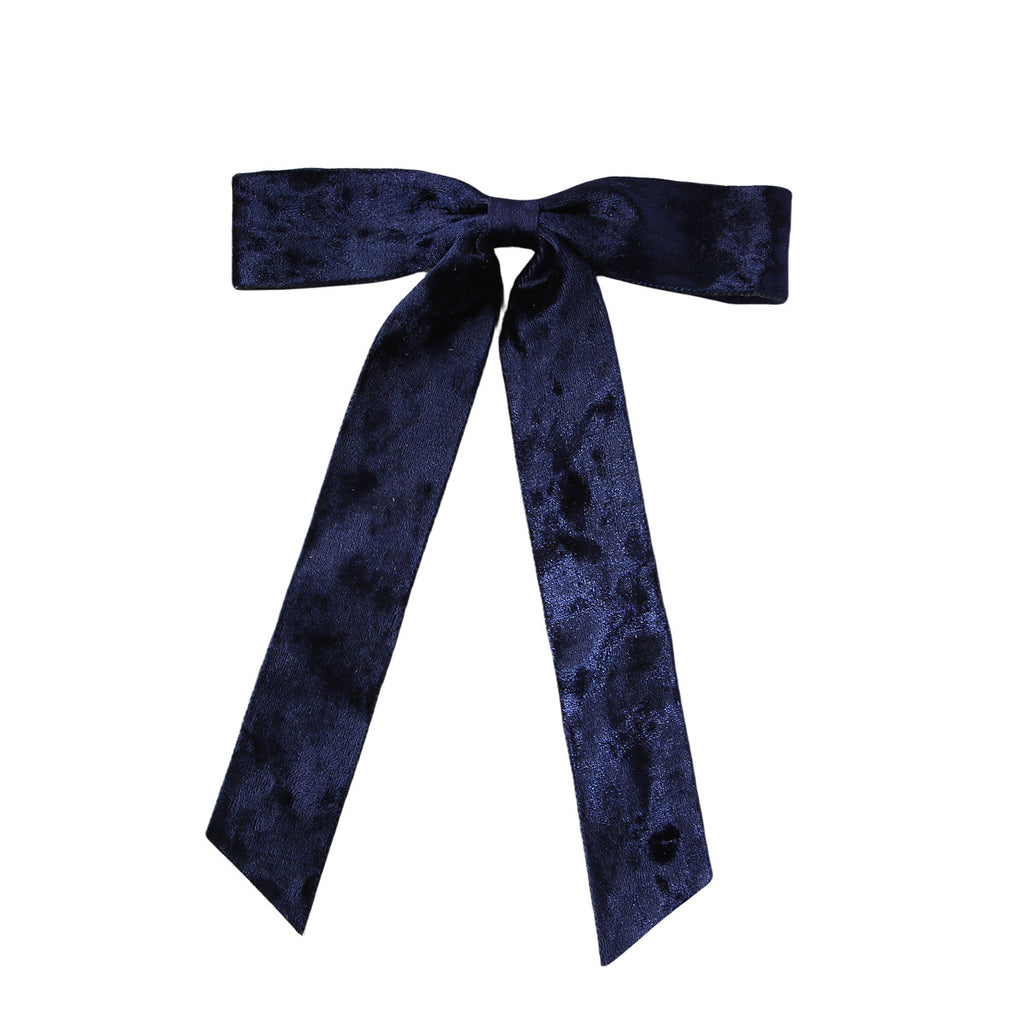Crushed Velvet Streamer Bow Hair Clip - Color_5