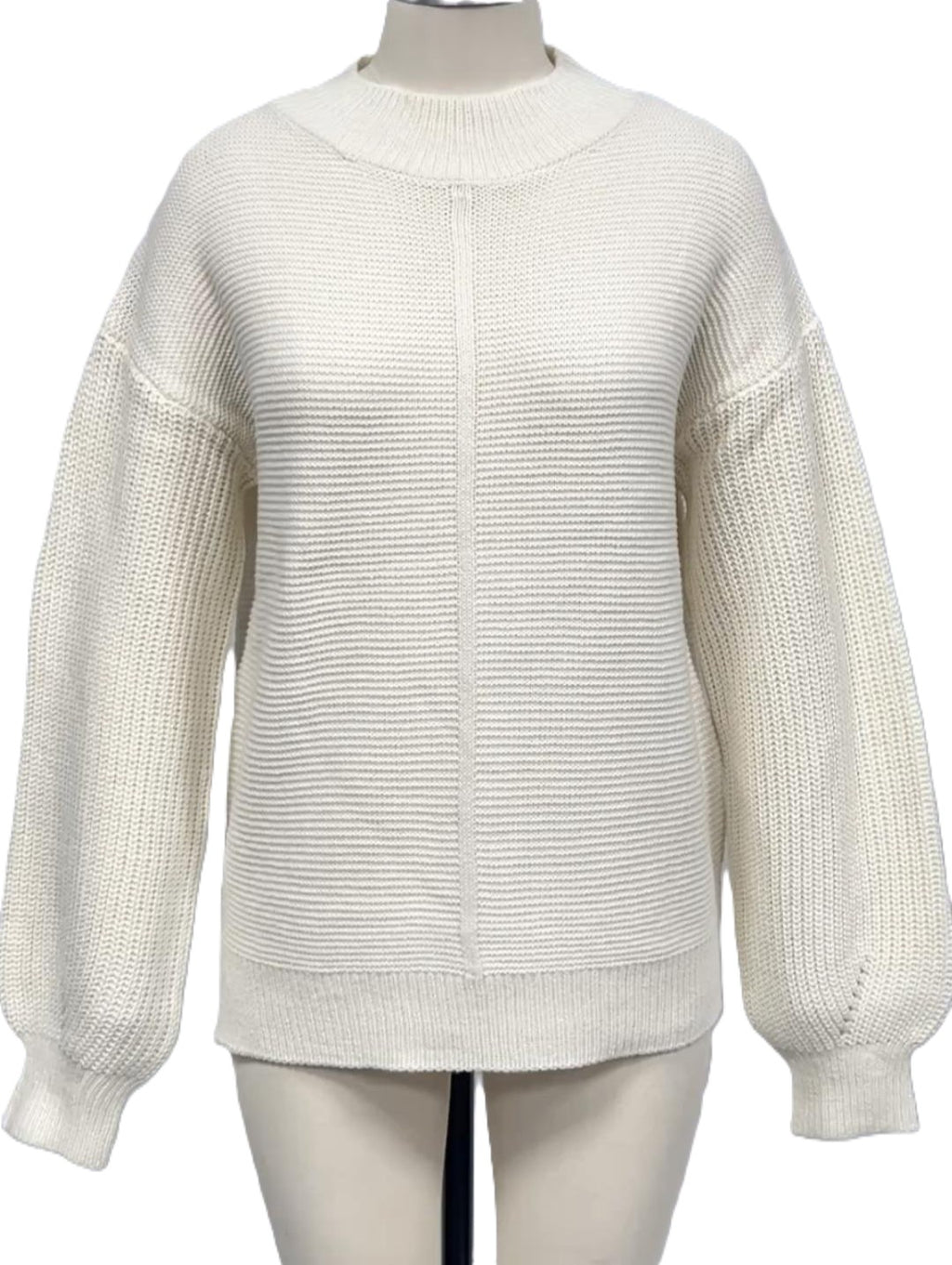 Mock Neck Drop Sleeve Oversized Sweater - Apricot