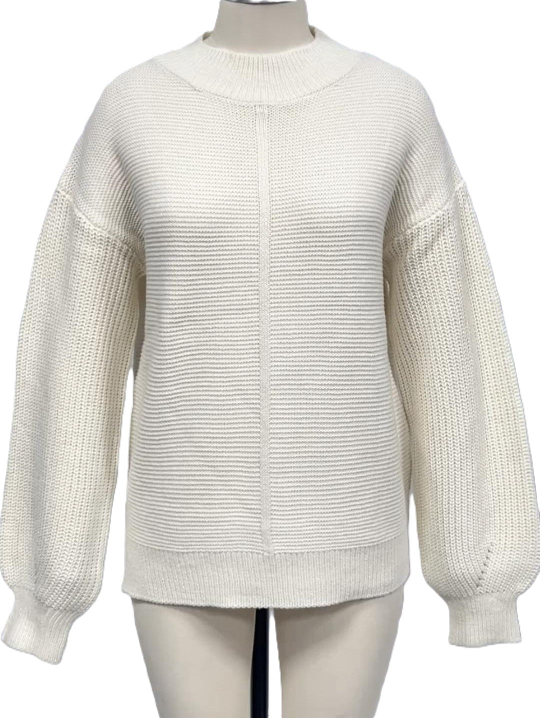 Mock Neck Drop Sleeve Oversized Sweater - Apricot
