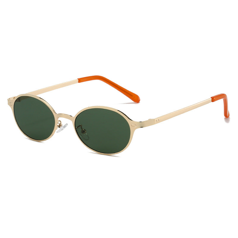 Slim Oval Wire Frame Retro Sunglasses - NO01