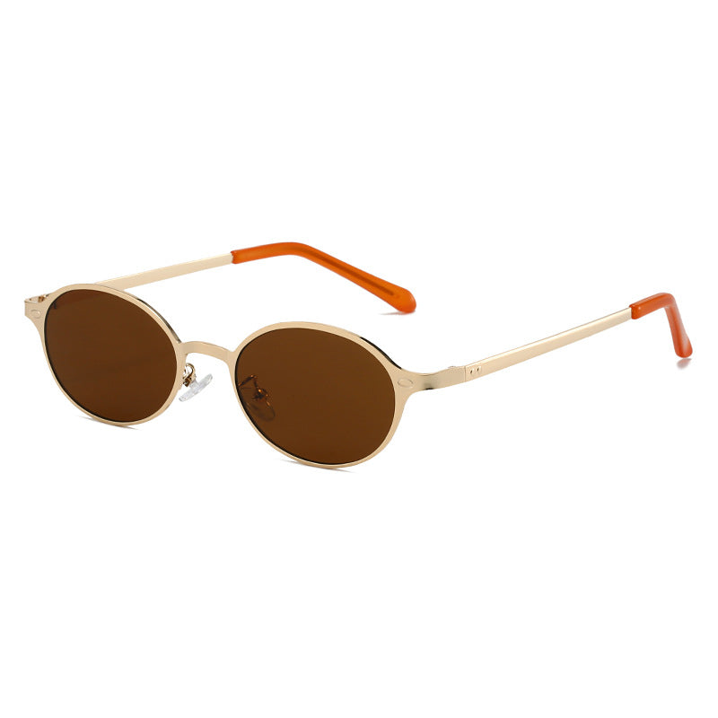 Slim Oval Wire Frame Retro Sunglasses - NO02