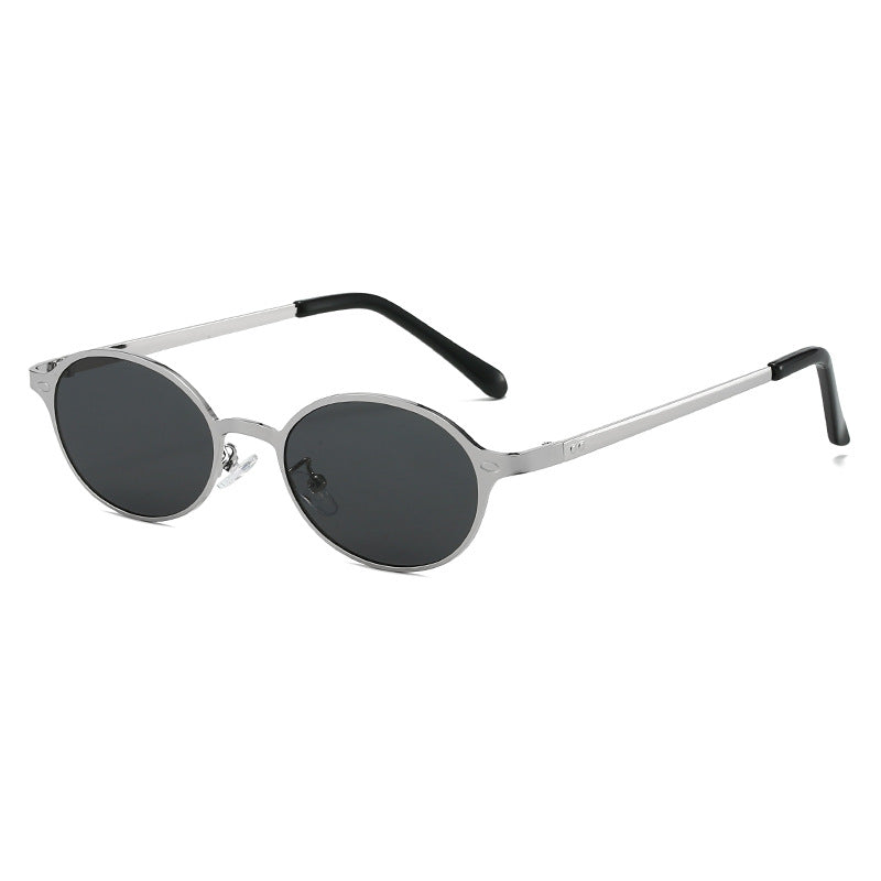 Slim Oval Wire Frame Retro Sunglasses - NO03