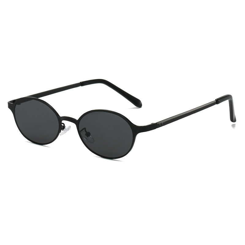 Slim Oval Wire Frame Retro Sunglasses - NO04