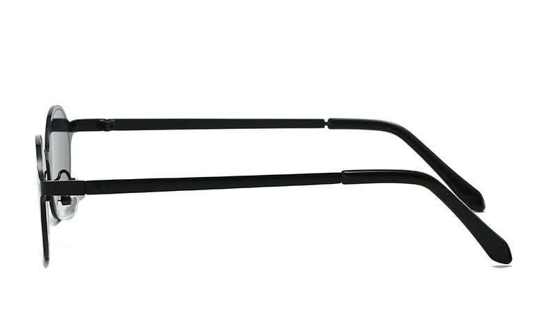 Slim Oval Wire Frame Retro Sunglasses - view 2